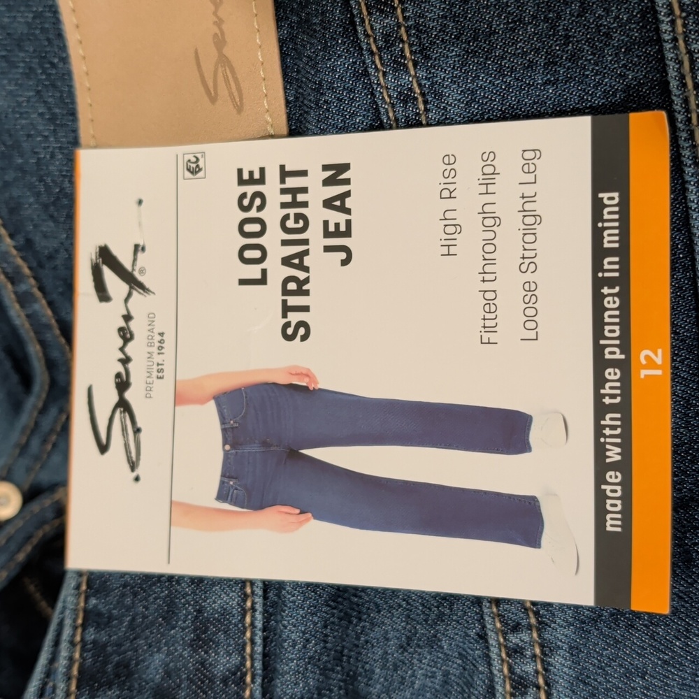 Seven7 Women's Loose Straight High Rise Jean Multiple Sizes